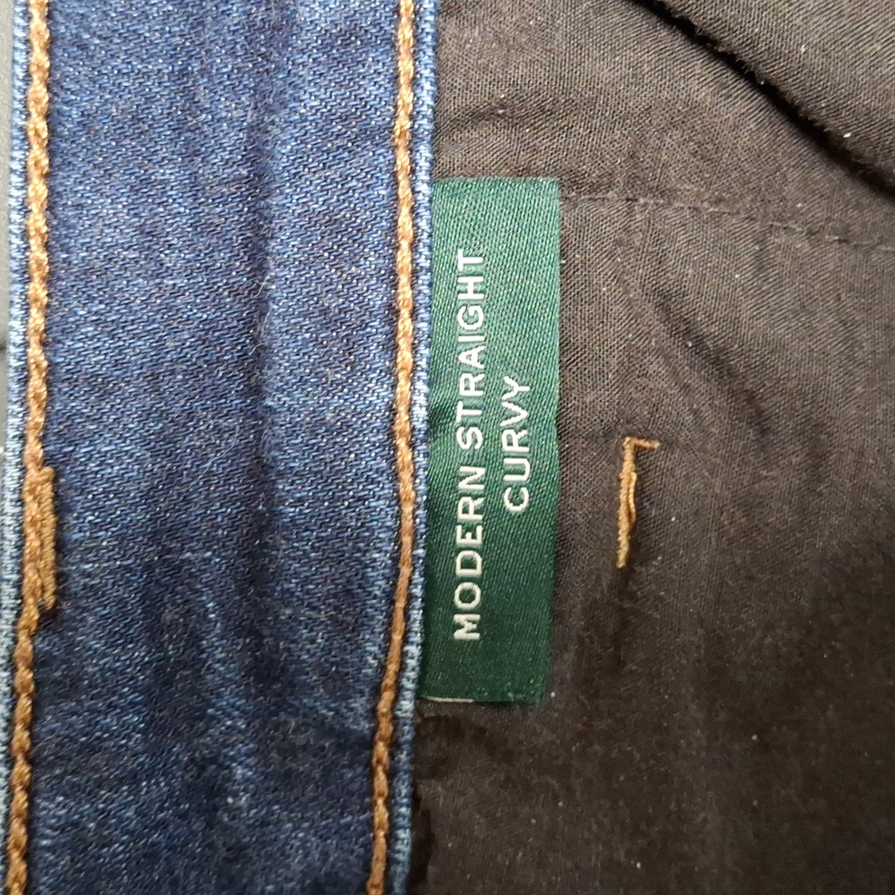 Womens Lauren by Ralph Lauren Modern Straight Curvy Denim Jeans 20W - Picture 6 of 10